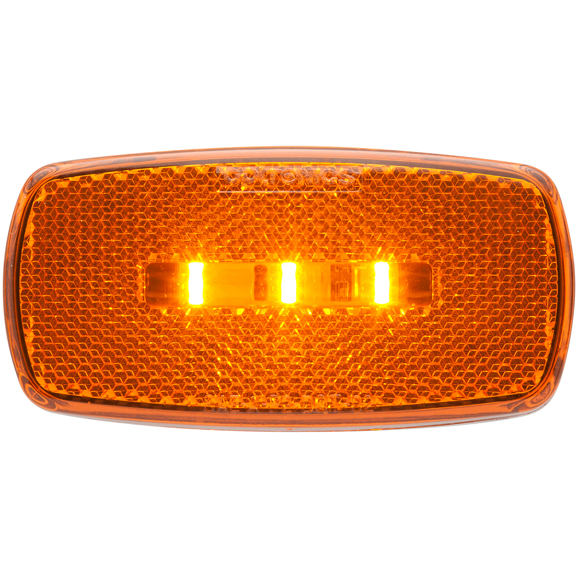 3LED YLW OBL BLK BASE MARKER LIGHT; REFLEX LENS
